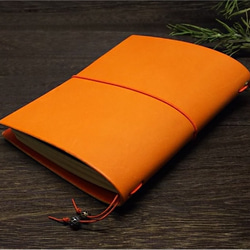 B7パスポートサイズの本革手帳カバー 色：オレンジ【カバーのみ】B7C-MOR0003【送料無料】 2枚目の画像