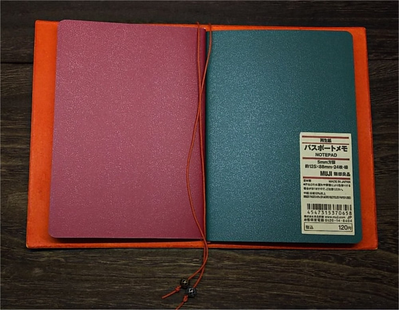 B7パスポートサイズの本革手帳カバー 色：オレンジ【カバーのみ】B7C-MOR0003【送料無料】 7枚目の画像