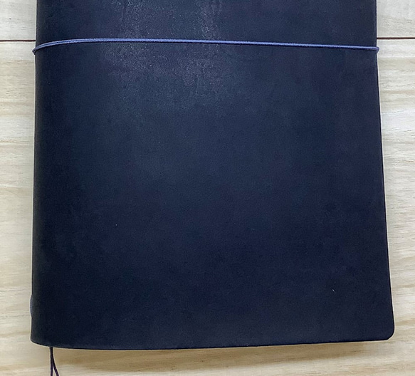 A5スリムサイズ（ジブン手帳サイズ対応）の牛本革カバー 色：紺【カバーのみ】JBA-KBL0017【送料無料】 4枚目の画像