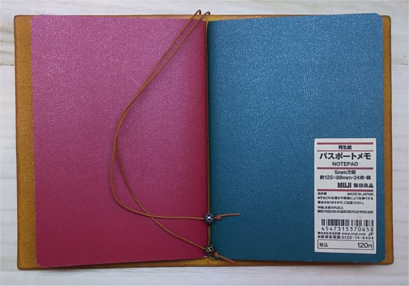 B7パスポートサイズの本革手帳カバー 色：和がらし【カバーのみ】B7C-EGL0005【送料無料】 7枚目の画像