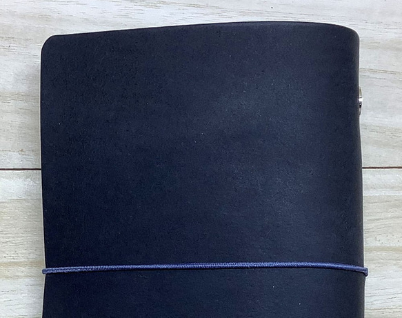 ミニ５穴システム手帳 本革カバー 色：紺【カバーのみ】M5S-KBL0005【送料無料】 5枚目の画像