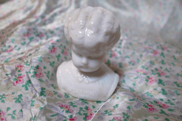 ヴィンテージ "MARION" こどもの白い顔 頭部 人形作り 1910s ドイツ アンティーク ビスクドール ポーセリ 2枚目の画像