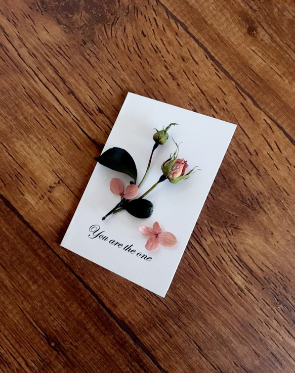 |手心的玫瑰| 乾燥花卡片。給親愛的你。可書寫。摺頁式卡片 第1張的照片