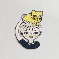 ねこぼうや - 刺繍ワッペン 1枚目の画像