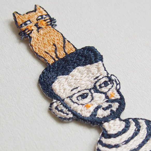 ねこおじさん - 刺繍ワッペン 2枚目の画像