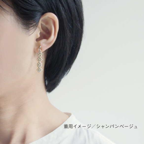 刺繡耳環/耳環“像素：線” 第2張的照片