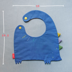 嬰兒恐龍造型圍兜兜 / 藍色 第3張的照片