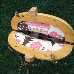 [今日]ピンクスウィートハートレザー編みサイドバックパックピンクスウィートハートレザーバッグ 3枚目の画像