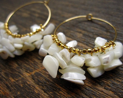 白妙◆サファイア×ラブラドライト/オパール×ホワイトトパーズ フープピアス 白妙様専用◇サファイア×ラブラドライト/オパール×ホワイトトパーズ