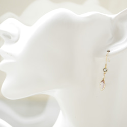閃閃發光的施華洛世奇石耳環 / 櫻桃粉色和灰色 第3張的照片