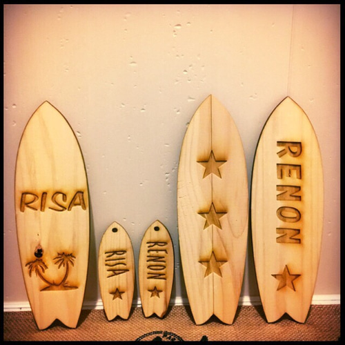 サーフボード大 名前入れます 表札・ネームプレート MADE by RISA お