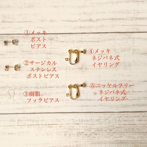 リトルウッズ（バラ）（ピアス・イヤリング） ドライフラワー/レジン