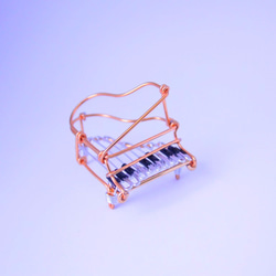 " 古銅色鋼琴 Brown Piano " 樂器鑰匙圈 Wire Art Walker 鋁行者 第4張的照片