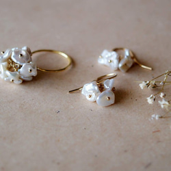 淡水パール 小花ブーケリング 指輪 flower Pearl bouquet ring 14kgf 5枚目の画像