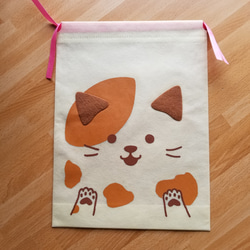 三毛猫色のネコ耳ベビー帽子 5枚目の画像