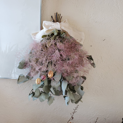 ポポラスベリー ユーカリ スモークツリー スワッグ ユーカリとスモーク