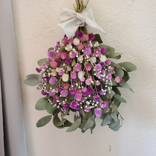 千日紅のスワッグ スワッグ GREEN ROSE 通販 13050348｜Creema(クリーマ)