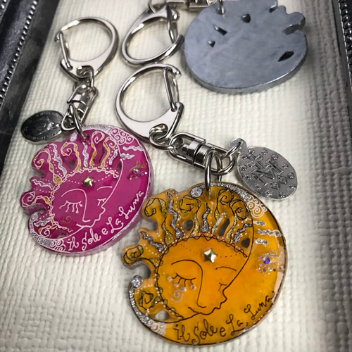 DISH//ユニファー♡紙皿 シール クリアキーホルダー はっかマーケット はっかキラキラシール風キーホルダー 正方形