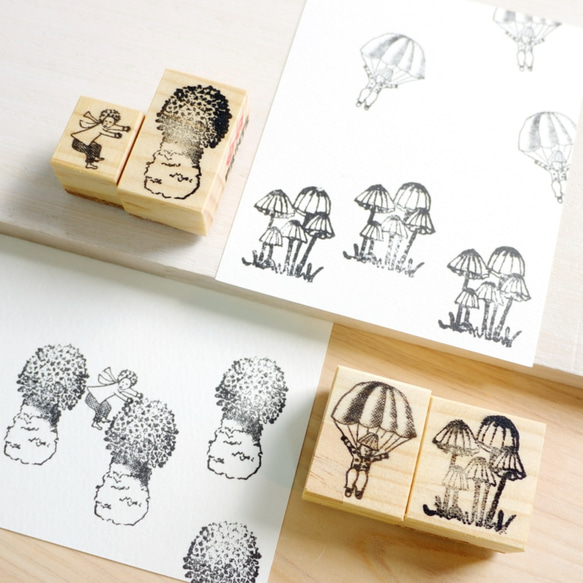 キノコと小人のセットvol.4 はんこ・スタンプ ありさ & あか