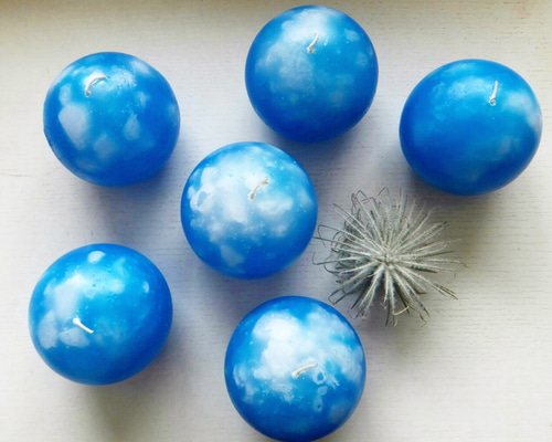 あかり屋ろうそく 青空キャンドル 丸型小 ｢SORA｣ セミオーダー