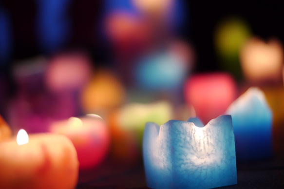 青空キャンドル あかり屋ろうそく Candle キューブ小 「Sora」 セミオーダー 2枚目の画像