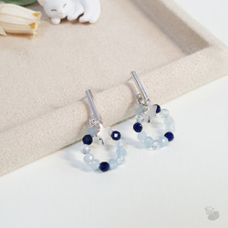 貓のShop • 海藍寶石 + 藍寶石 x 925銀耳環 第3張的照片