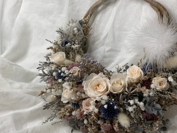 送料無料 ☆ リースブーケ ☆ 受注製作                                     ＊こちらの作品は受注製作となります＊写真は H1435215343(11000円)