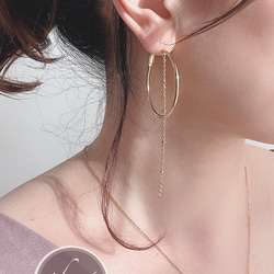 [ifumé] 外科不銹鋼 2way 環形耳環，金屬過敏相容 第7張的照片