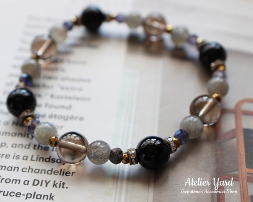 No.39　天然石　お守り　ブレスレット　ラブラド&アイオライト 0_4b3f3444c35aaaeb3814d67eb7b1