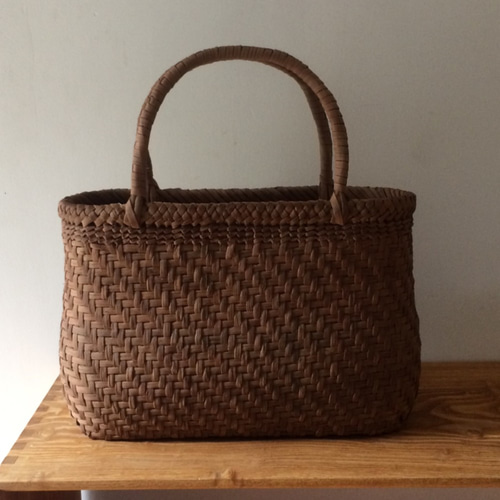 山葡萄つる かごバッグ R様ご注文分 内布付き 山ぶどうbag7-7 山葡萄のつる（皮）で編ん