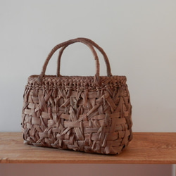 山ぶどうショルダーbag 9㎜平編 ＃3 山葡萄のつる（皮）で編んだバッグ