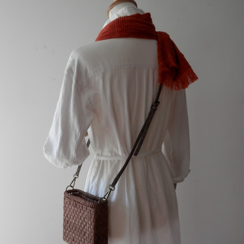 山ぶどうショルダーbag 9㎜平編 #3 山葡萄のつる(皮)で編んだ 山ぶどうショルダーbag 9㎜平編 #3 山葡萄のつる(皮)で編んだ