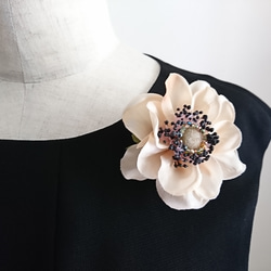 コサージュ ［ anemone corsage & headdress ( クリームベージュ ) ］ 5枚目の画像