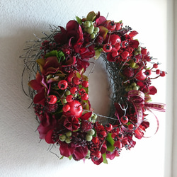 リース［ red petal & berry wreath ］ 5枚目の画像