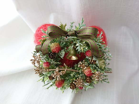 リース［ heart de christmas wreath ( cherry pink ) ］ 1枚目の画像