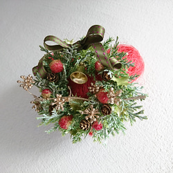 リース［ heart de christmas wreath ( cherry pink ) ］ 2枚目の画像
