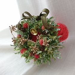 リース［ heart de christmas wreath ( cherry pink ) ］ 4枚目の画像