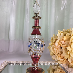 エジプト ガラスオーナメント 切子ゴールド ボール型 工芸品 手吹き