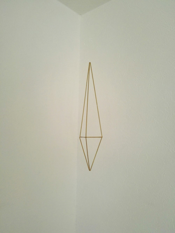 エアプランツをおしゃれに飾ろう！真鍮製エアプランツハンガー（六面体）吊り下げタイプ　 2枚目の画像