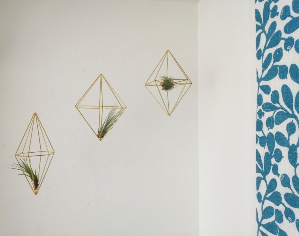 カフェ風インテリア　真鍮製モビール（エアプランツホルダー）3個セット