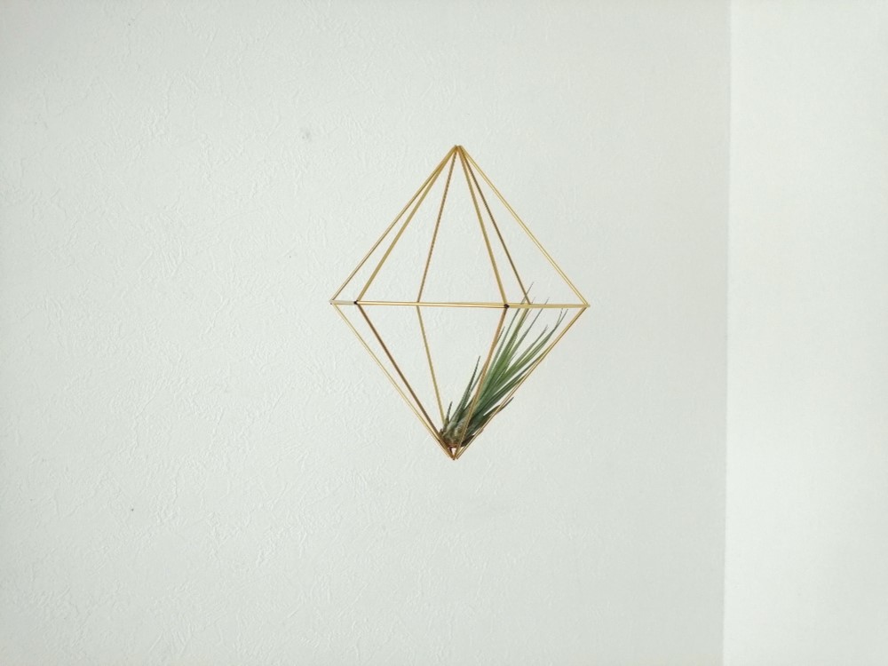 カフェ風インテリア　真鍮製モビール（エアプランツホルダー）3個セット