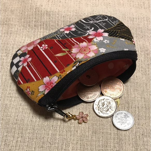 コインケース桜柄 桜チャーム付き 4枚目の画像