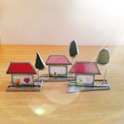 ステンドグラス 水に浮かぶアヒル サンキャッチャーパネル モビール