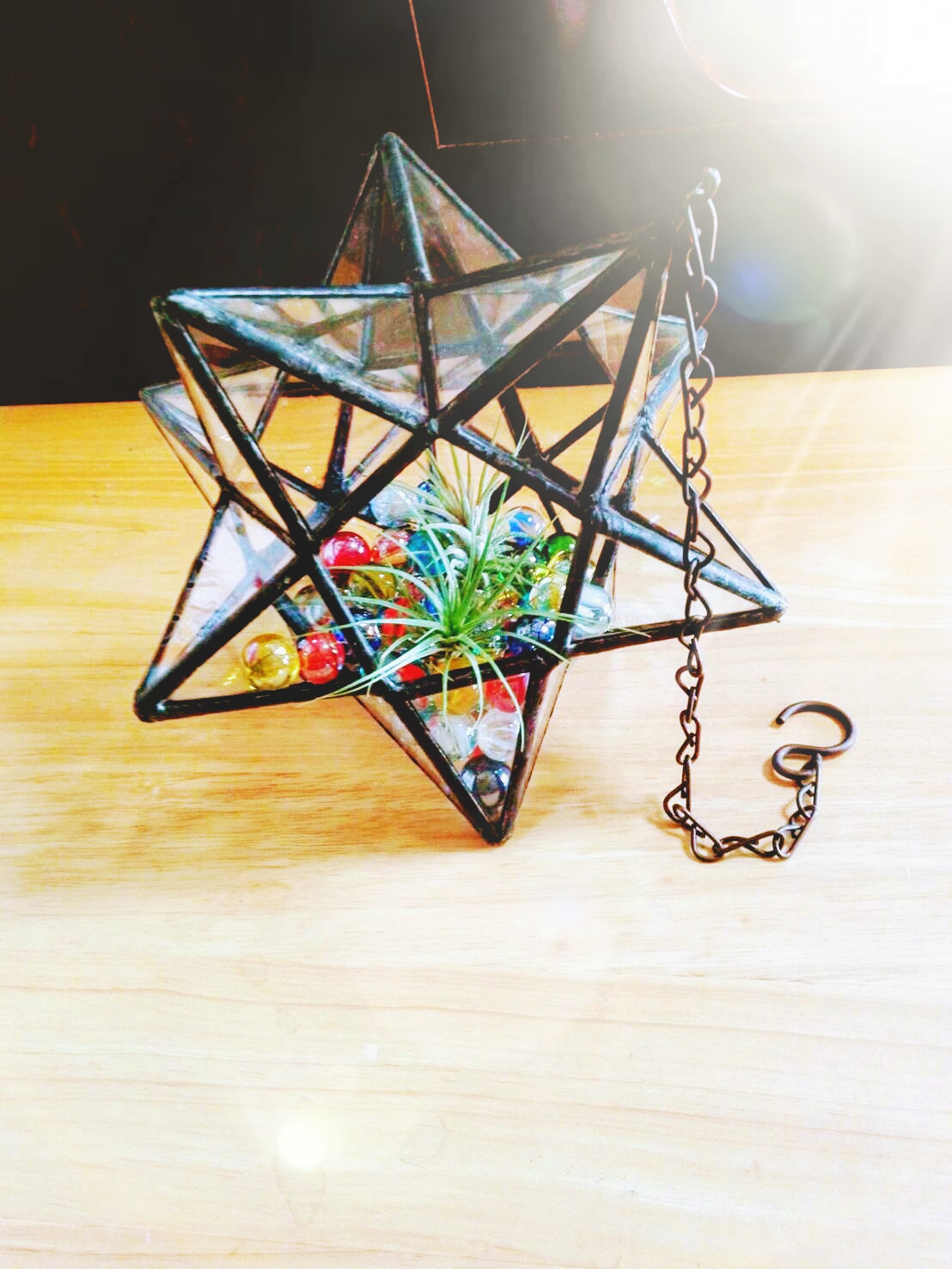 ステンドグラス製　星のテラリウム(大きめサイズ)