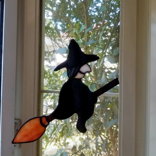 ステンドグラス　ハロウィンモチーフのモビール(バラ売りも可) ステンドグラス ハロウィンモチーフのモビール(バラ売りも可