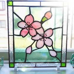 カラフル幻想的 ステンドグラス 桜モチーフのアロマランプ フット ...