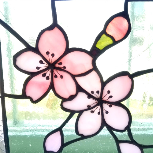 春にぴったり ステンドグラス 桜モチーフ パネル その他アート 春にぴったり ステンドグラス 桜モチーフ パネル その他アート