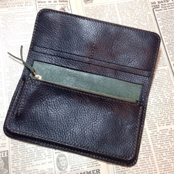 LONG WALLET GREEN×BLACK 2枚目の画像