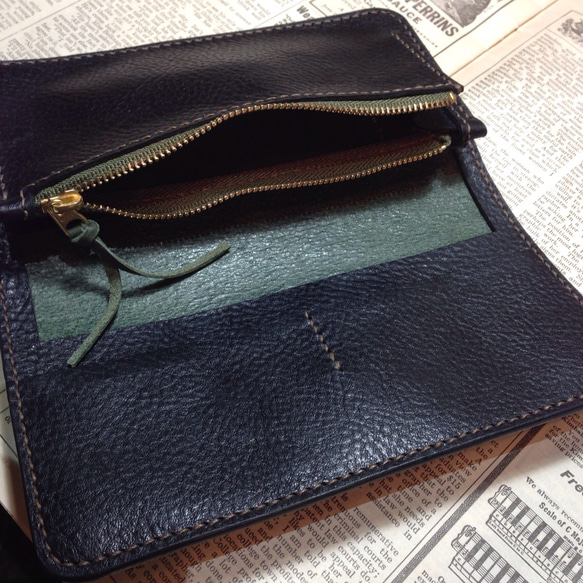 LONG WALLET GREEN×BLACK 3枚目の画像