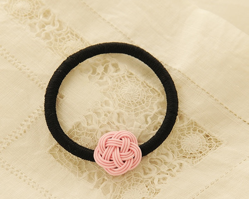 送料無料】水引の梅結びヘアゴム（pink） ヘアゴム ume（ユーミー